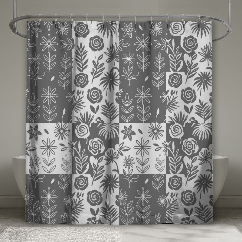 Rideaux de douche à motif floral, L 70 po x H 72 po