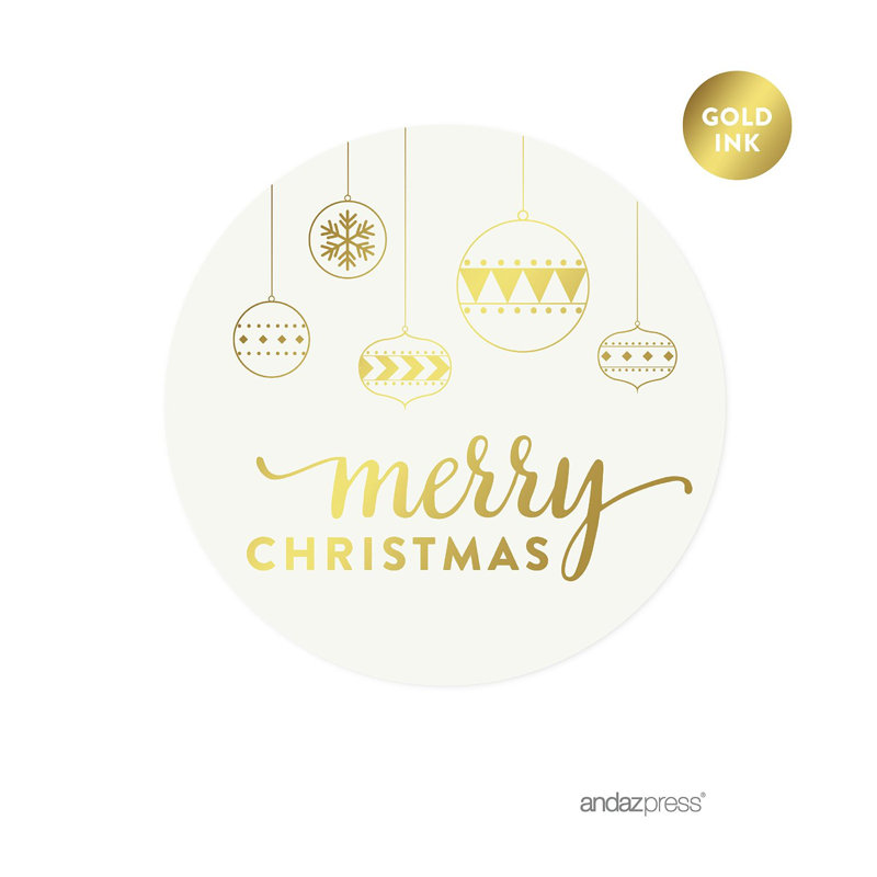Joyeux noël autocollant rond étiquette-cadeau