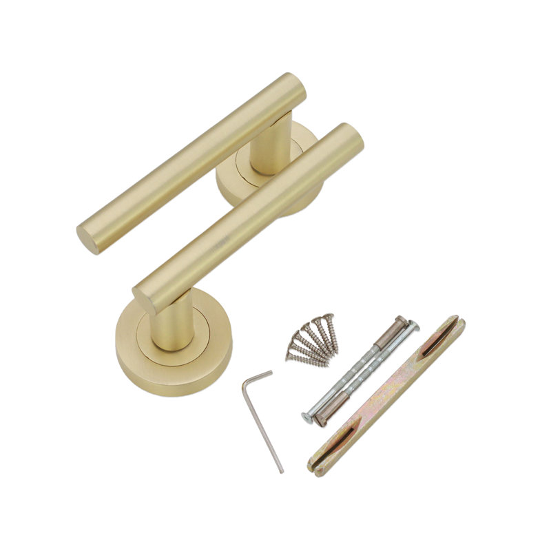 Jura Lever Door Handle, Satin Brass