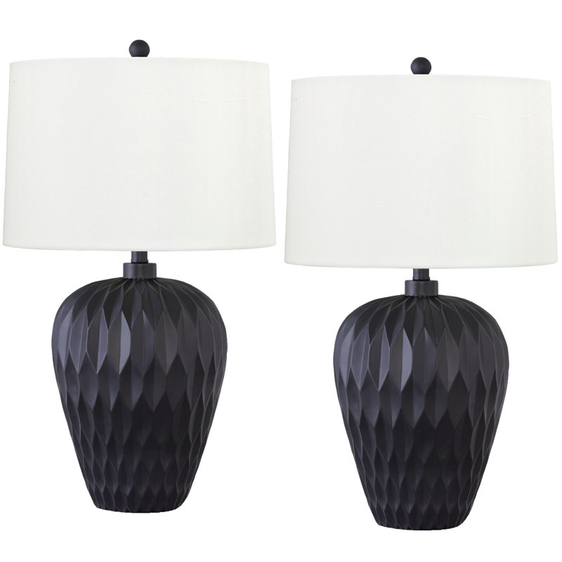 Raso 28 in. Satin Black Table Lamp