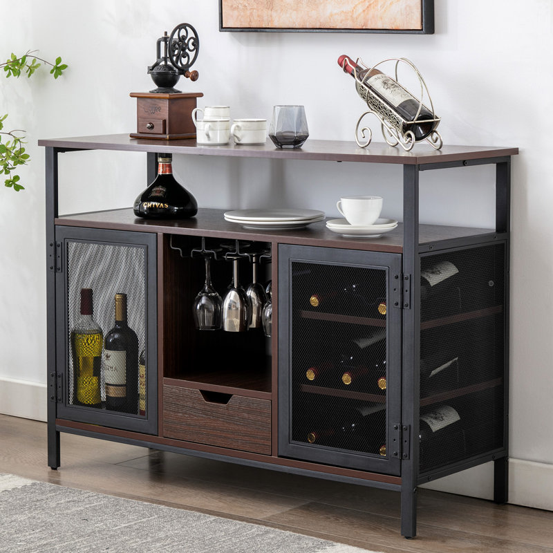 Bar avec rangement pour le vin Kreitman, Brun