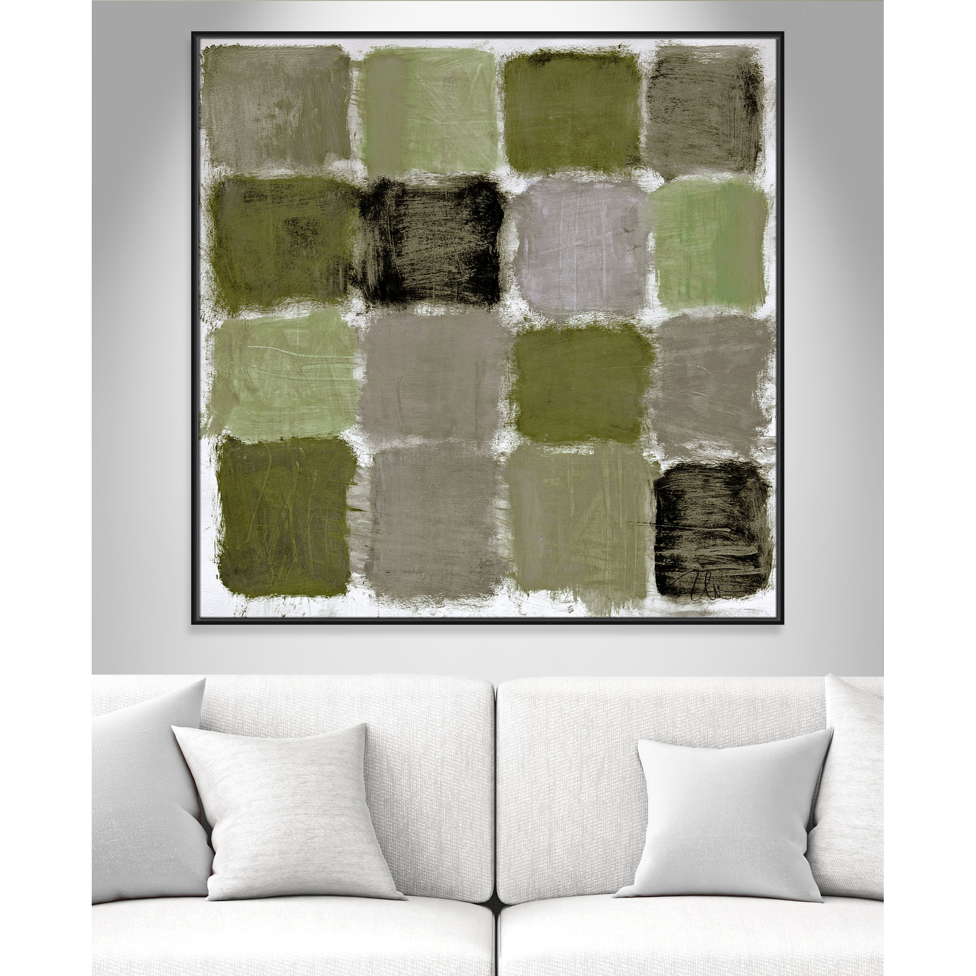 Powder Room Reflections Print by , Black, 46.5" H x 46.5" W