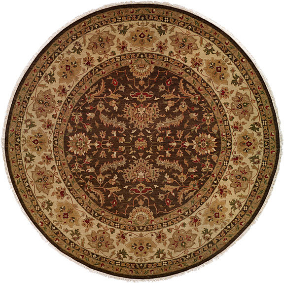 Wool Oriental Indoor Rug, Round 6'