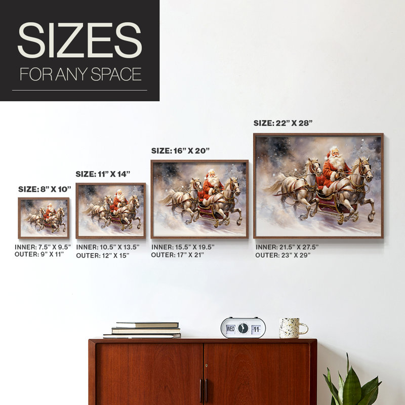Chirstmas Art-CCCLVII -Framed Print - Restickable, Noyer, H 22 po x l 28 po
