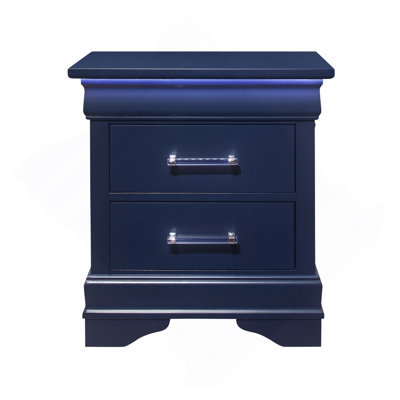 Table de chevet bleue Charlton avec DEL