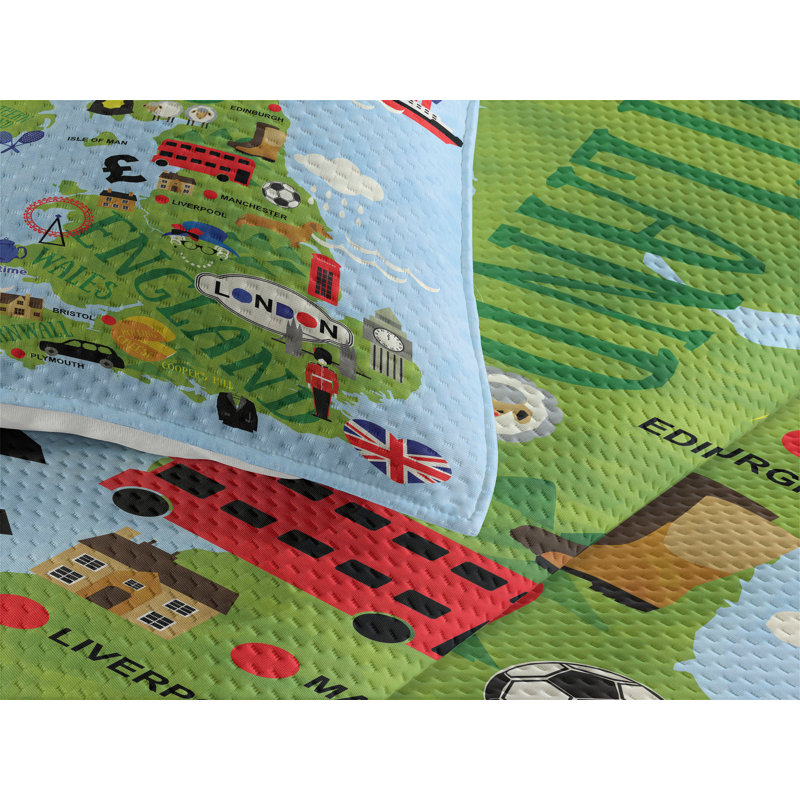 Wanderlust Coverlet, King Bedspread + 2 Shams