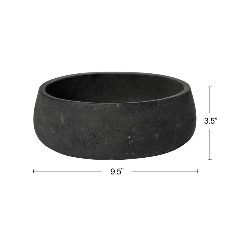 Pot rond en fibre de pierre texturée