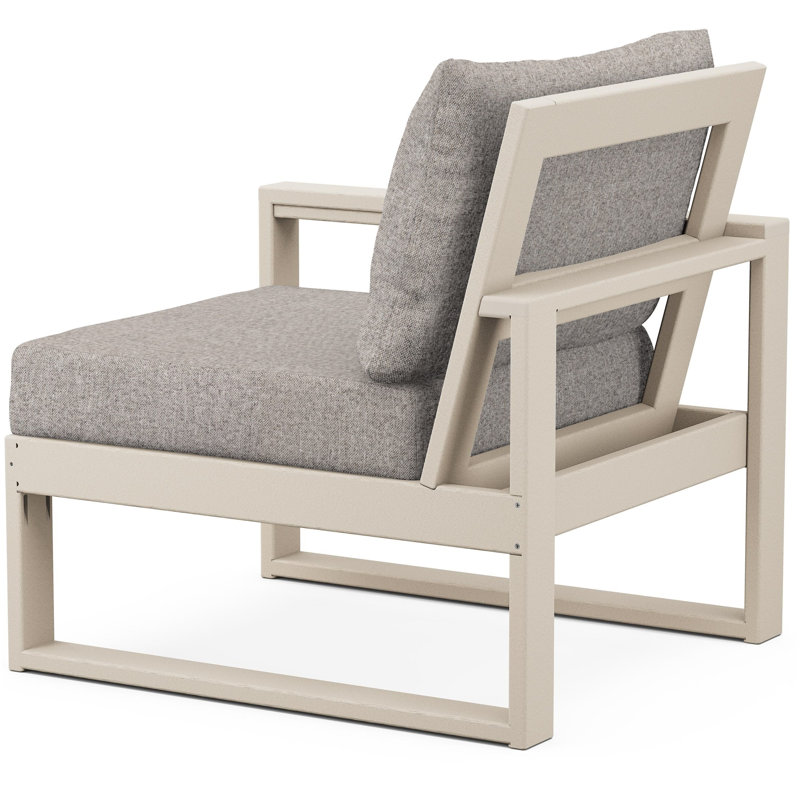 POLYWOOD Outdoor Lounge Chair, Weathered Tweed, Sand