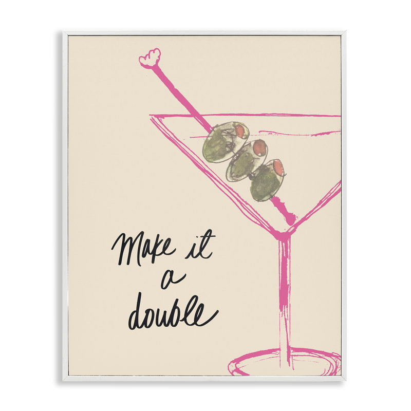 Make It Double Martini, estampe numérique par Kate Quattro, Giclée encadrée blanc bord de mer, H 30 po x l 24 po