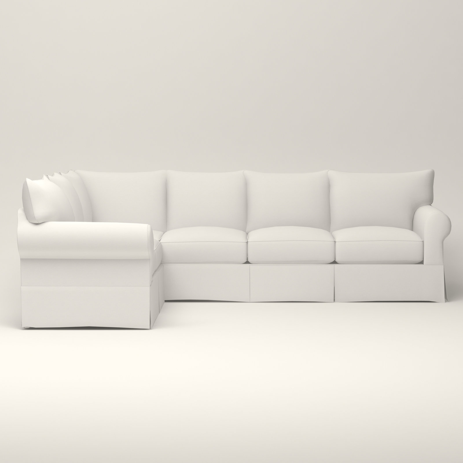 Amari L-Shaped Slipcovered Sectional, Left Hand Facing, Conversation Linen Basketweave