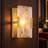 True 1-Light Dimmable Gold Rectangle Bathroom Vanity Light with Cloud Textured Glass Shade