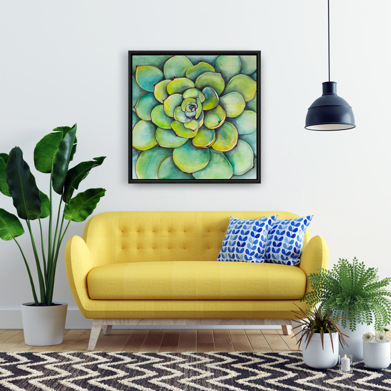 "Plante grasse aquarelle", H 24 po x l 24 po