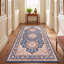 Tapis persan traditionnel audacieux en acacia, bleu marine, ivoire, or, vert et rose, lavable à la machine, antidérapant, à poils courts, adapté à l'intérieur et à l'extérieur, pour salon, chambre, salle à manger, entrée, couloir, bureau.-156681695