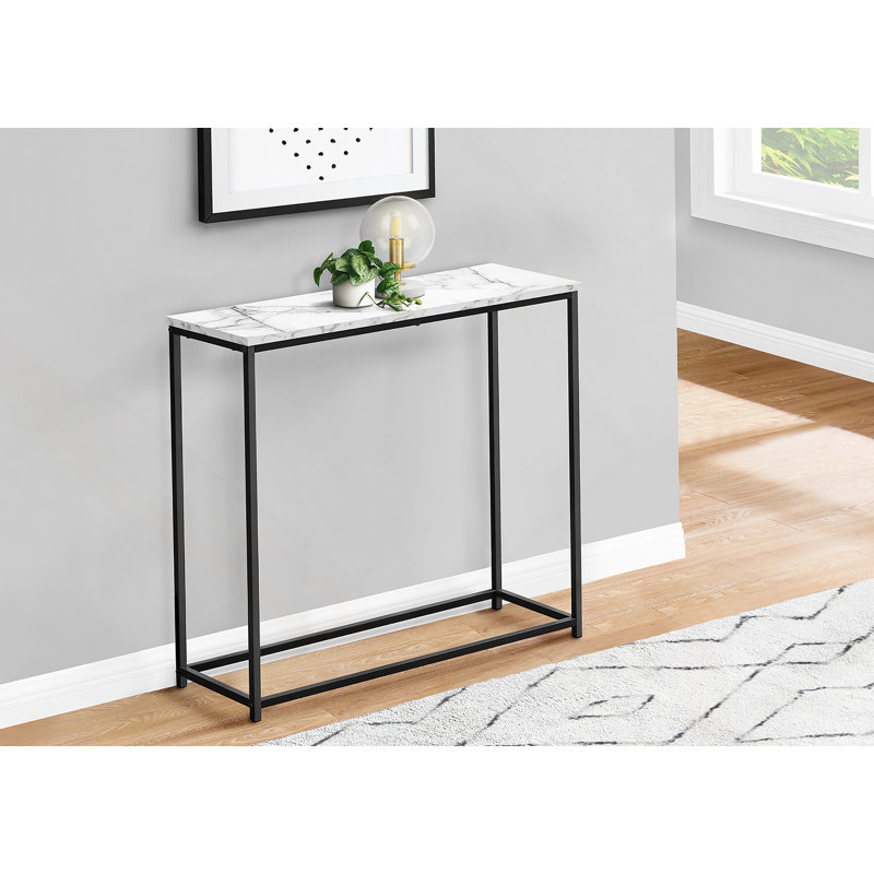 ANTIQUE 4 DRAWERS CONSOLE, 29" H x 31.5" W x 11.5" D, Black