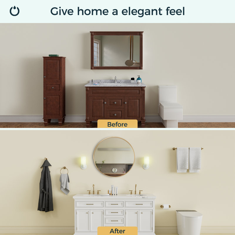 Metal Flat Wall Mirror, Gold