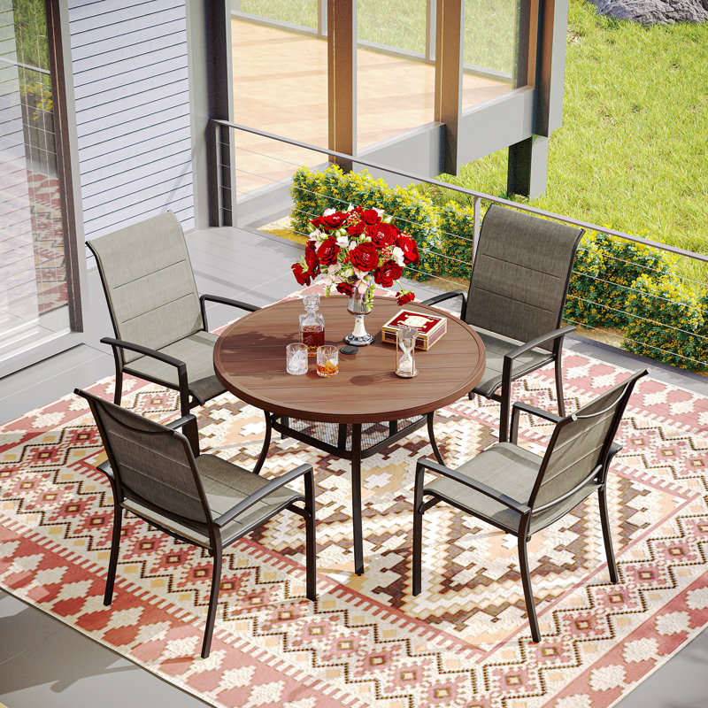Ensemble repas d'extérieur L 41,7 po Watherson, Bois brossé brun / gris