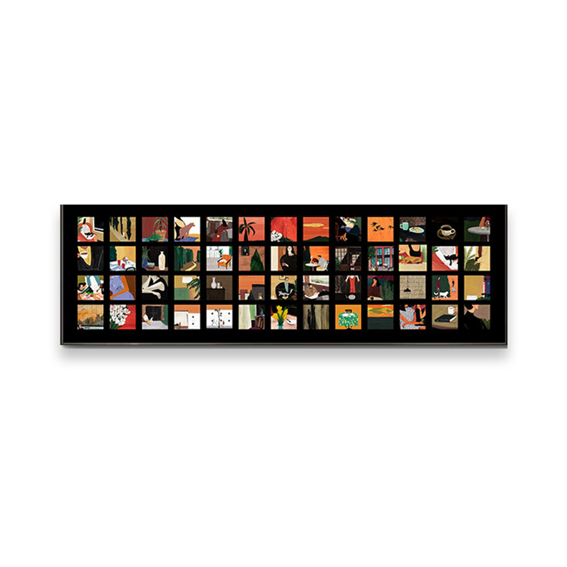 Art mural Mid-Century moderne en toile pour salon, H 27,56 po x l 82,68 po