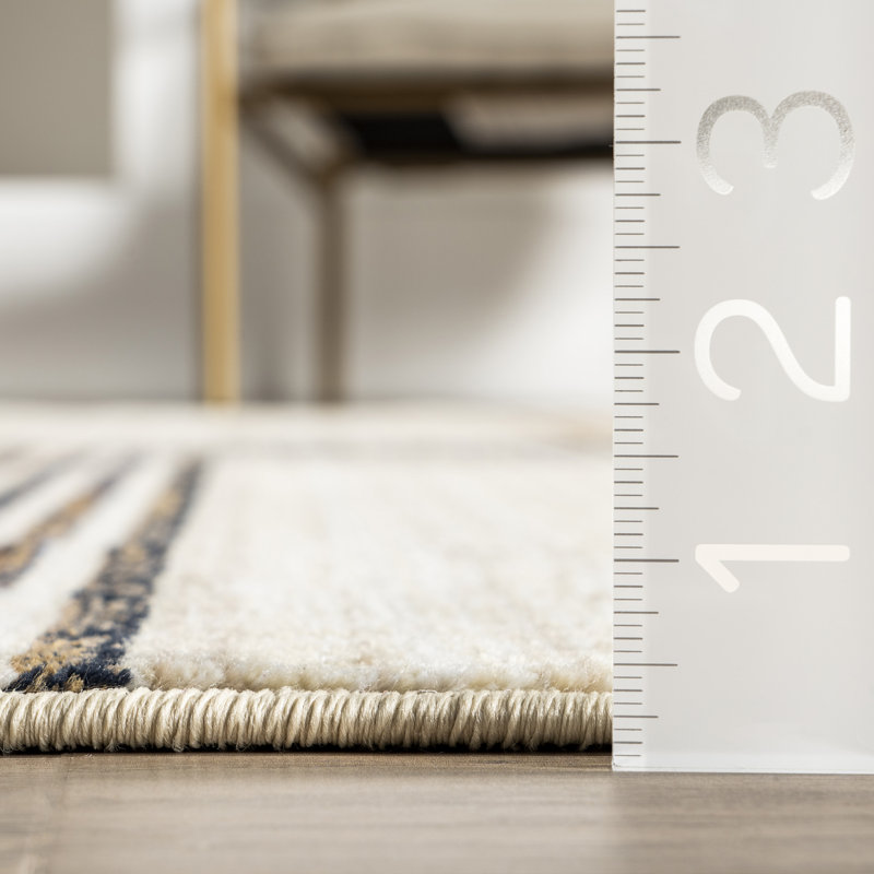 Tapis abstrait Marvinney pour le salon, la chambre et la cuisine, beige / ivoire, Rectangle 8 pi x 10 pi 2 po