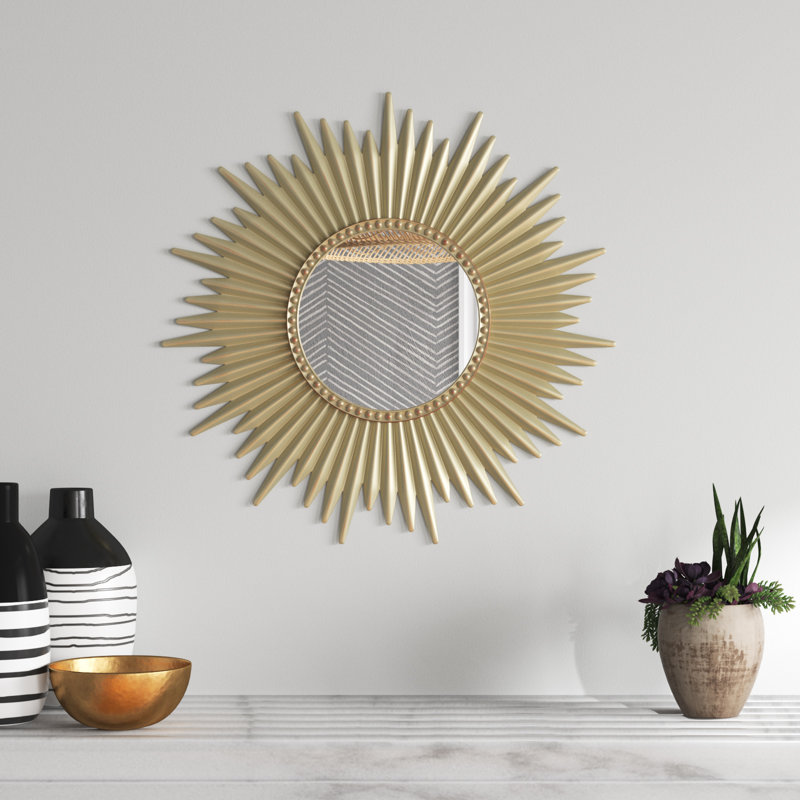 Arterburn Modern/Contemporary Starburst Plastic Wall Mirror 24 Inches - Gold