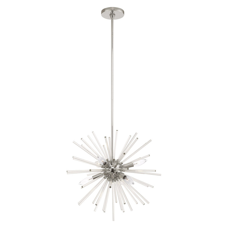 Ryzen 6 - Light Dimmable Sphere Chandelier, Polished Chrome