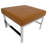 Atlas Modern Chrome and Leather Ottoman-775271182