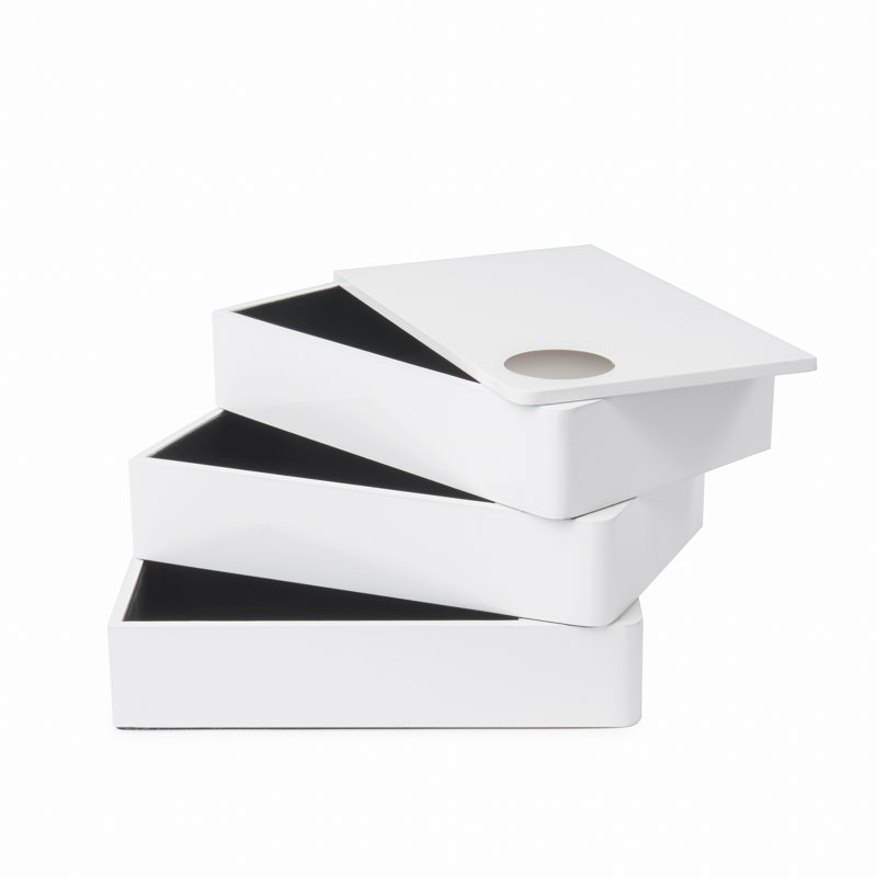 Spindle White Storage and Jewelry Box