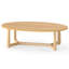 Table basse ovale 46 po avec plateau épaissi et structure en bois d'hévéa massif naturel-129225818