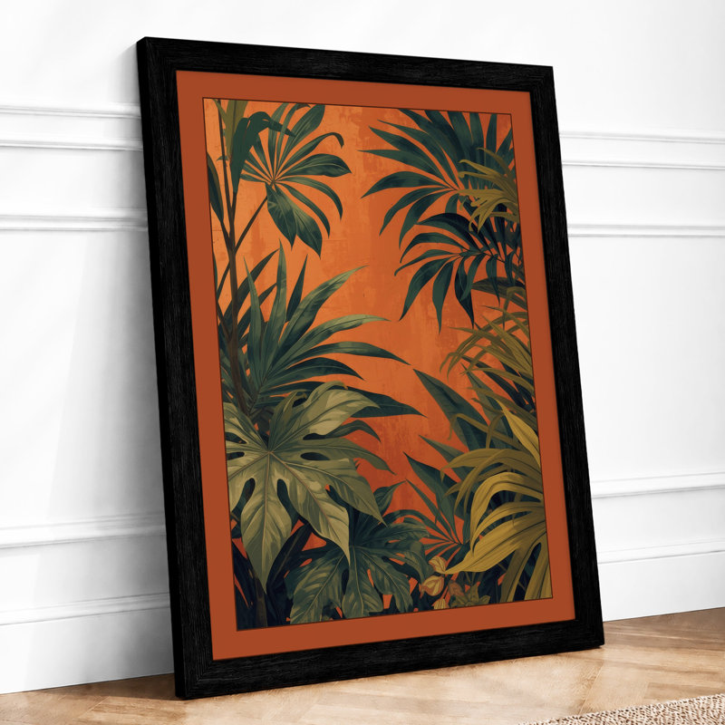 Palm Silhouettes Tropical - Framed Print, A4 - 29.7 x 21.0 cm, Black