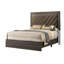 Structure de lit 1 pièce grand lit, tête de lit tapissier en bois d'hévéa 1 pièce