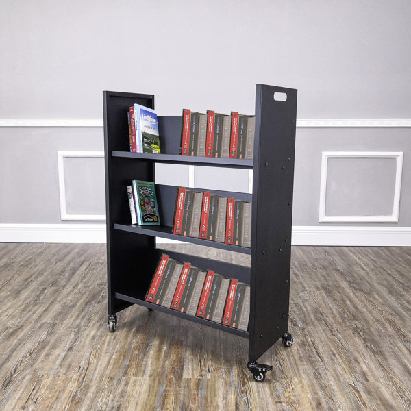 FixtureDisplays Metal Book Cart Rooling Book Truck Library Book Cart ...