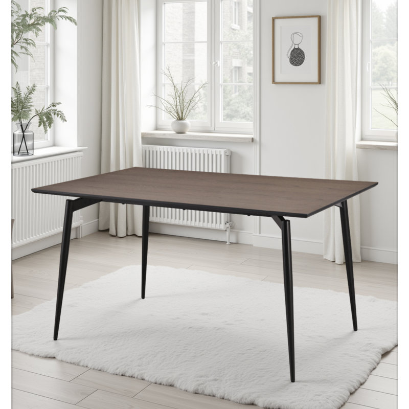 Golub Dining Table, Brown Wood, 75cm H x 160cm W x 90cm D