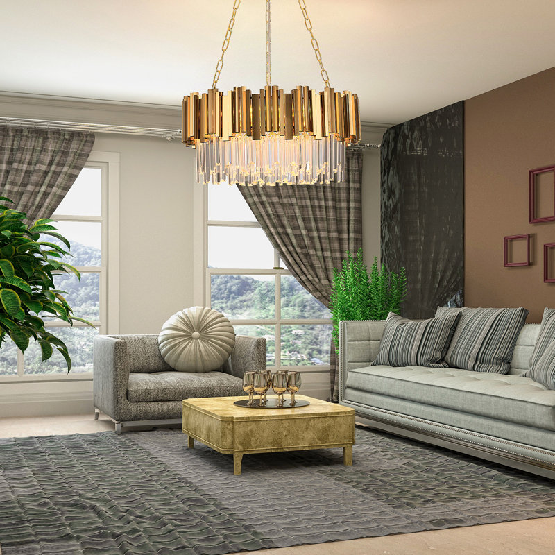 Lustre en cristal de luxe, Laiton