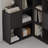 Anyila Corner Bookcase with Modular Cube Design Open and Concealed Shelves Push-to-Open Doors Modern Ladder-Style-1643021066
