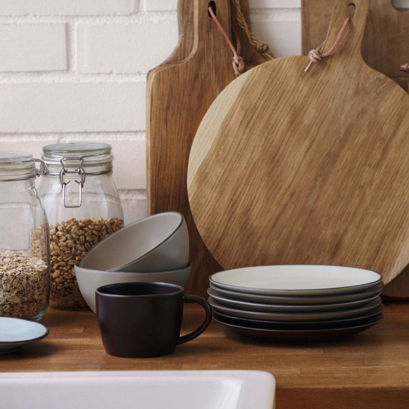 Stacked Organic Handmade Stoneware Cereal Bowl, Sky