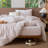 MooMee Striped Duvet Cover Set 100% Washed Cotton Linen Like Textured-117586338-118026350