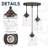 3 - Light Cluster Pendant Adjustable Farmhouse Clear Glass Shade Oil Rubbed Bronze