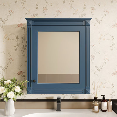 Wall Mounted Bathroom Storage Cabinet With Mirror, Medicine Cabinet With Height Adjustable Shelf, Over The Toilet Space Saver Cabinet