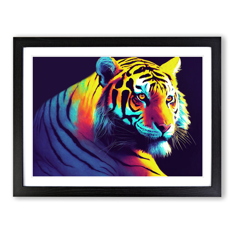Tiger Colours Vol.1 - Single Picture Frame Print, Black Framed, 46cm H x 64cm W x 2cm D