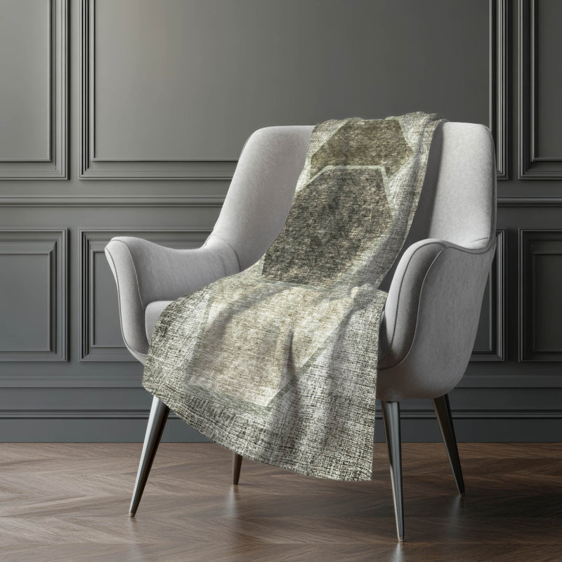 Jeté géométrique Addison Sherpa ASB679, Taupe
