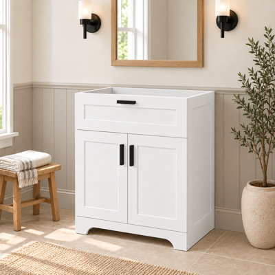 Meuble-lavabo de salle de bain 30 po seulement, lavabo non inclus - Blanc