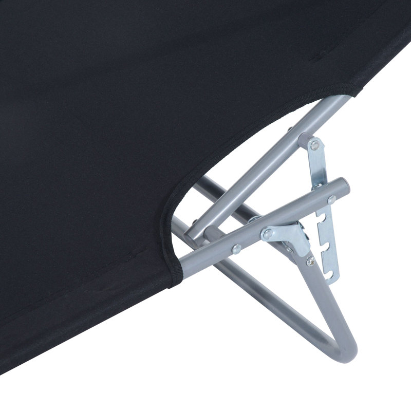 Hiking Sun Chair - High Material, Adjustable Black Beach Sunbathing With Back And Portable Fold