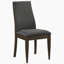 Chaise d'appoint à dossier solide gris et noyer foncé (ensemble de 2)