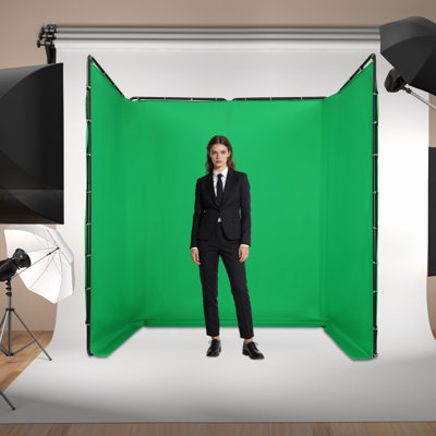 Green Screen Backdrop Stand Photography Backdrop Support Stand Floor Standing Photo Backdrop Frame for Live Streaming Photo Video