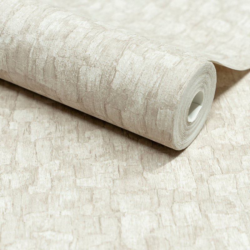 Surfaces Collection Bark Texture Wallpaper Roll, Cream