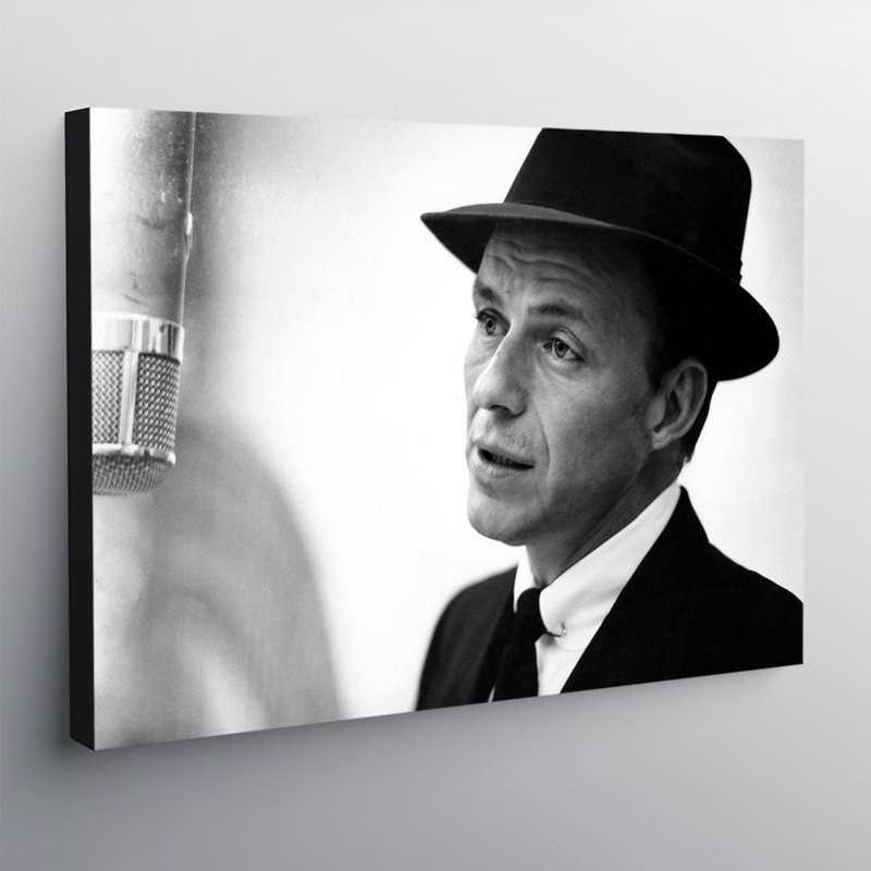 Frank Sinatra Singing - Wrapped Canvas Print, 31cm H x 41cm W x 4cm D