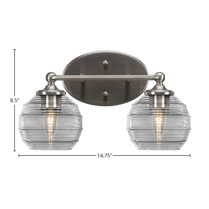 Barre d'éclairage pour salle de bain Aitkens, Nickel brossé, 2