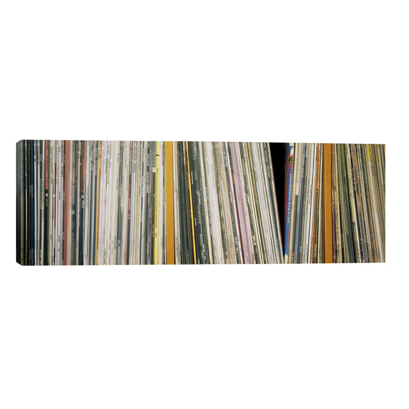 Vintage Vinyl Record Collection by Panoramic Images - Wrapped Canvas Panoramic Print, 121.92 cm H x 40.64 cm W x 1.91 cm D