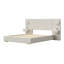Grand lit plateforme tapissier grand avec lumières DEL circulaires, ports de chargement USB et tiroirs de rangement latéraux, beige-415669605-415669603