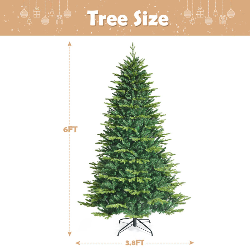 6ft Pine Artificial Christmas Tree with Color Changing LED Lights