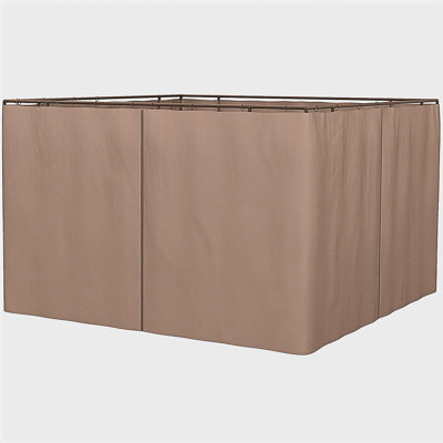 Ensemble de parois latérales pour abri de jardin universel 10 pi x 10 pi avec panneaux, crochets et anneaux en C inclus pour les pergolas et les cabanes, brun Outsunny